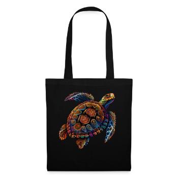 Geometric Turtle Colorful Abstract Rainbow - Tote Bag - black - Front