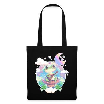 Cottagecore Grenouille Banjo Mignon Pastel Academia Aesthe - Sac en tissu - noir - Devant