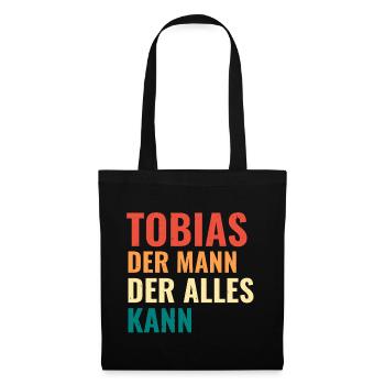 Tobias Der Mann Der Alles Kann Vorname Tobias - Stoffbeutel - Schwarz - Vorne