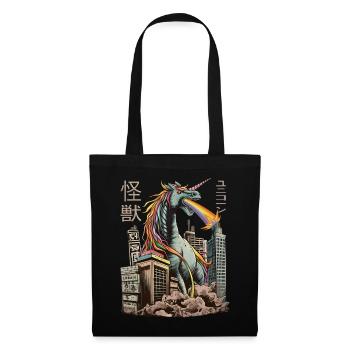 Kaiju Einhorn Japanisches Monster Anime Manga - Stoffbeutel - Schwarz - Vorne