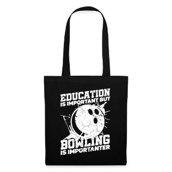 Bildung Ist Wichtig, Aber Sport Ball Bowler - Stoffbeutel - Schwarz - Vorne