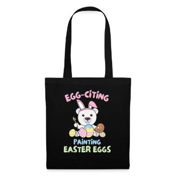 cute polar bears at Easter with Easter eggs polar bear - Tote Bag - black - Front