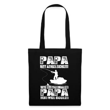 Angeln Papa - Stoffbeutel - Schwarz - Vorne