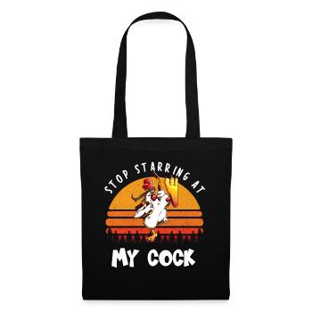 Arrête de jouer à ma bite I drôle de poulet poulets - Sac en tissu - noir - Devant