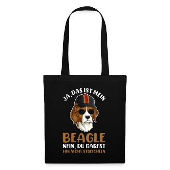 Hund Beagle - Stoffbeutel - Schwarz - Vorne