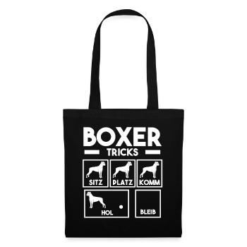 Hund Boxer - Stoffbeutel - Schwarz - Vorne