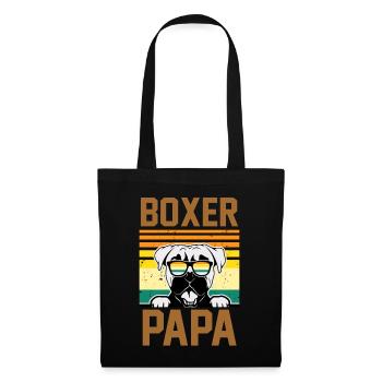Hund Boxer Papa - Stoffbeutel - Schwarz - Vorne