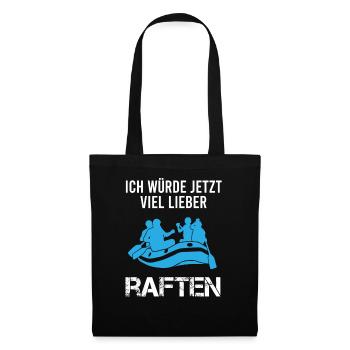 Rafting Wildwasserboot Lustiger Spruch Geschenk - Stoffbeutel - Schwarz - Vorne