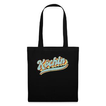 Koch Vintage Hobby Köchin - Stoffbeutel - Schwarz - Vorne