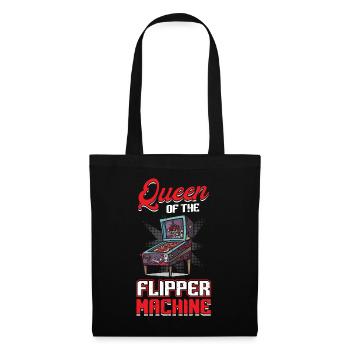 Queen Of The Flipper Machine - Pinball - Stoffbeutel - Schwarz - Vorne
