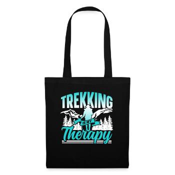 Le trekking est ma thérapie Randonneurs Randonnée - Sac en tissu - noir - Devant