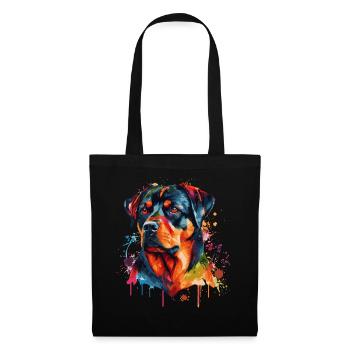 Watercolor Rottweiler Colorful Rottie Dog Lover - Tote Bag - black - Front