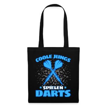 COOLE JUNGS SPIELEN DARTS! Dart Dartspieler Darts - Stoffbeutel - Schwarz - Vorne