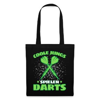 COOLE JUNGS SPIELEN DARTS! Dart Dartspieler Darts - Stoffbeutel - Schwarz - Vorne