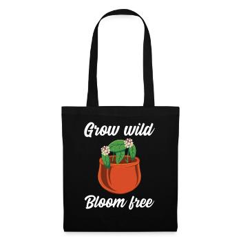 Grow wild bloom free - Stoffbeutel - Schwarz - Vorne