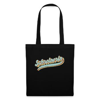 Schreiner Vintage Schreinerin - Stoffbeutel - Schwarz - Vorne