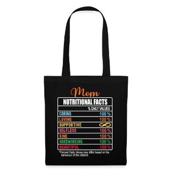 Maman Valeurs nutritionnelles Drôle de fête des mères Nutrition - Sac en tissu - noir - Devant
