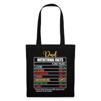 Dad Valeurs nutritionnelles Drôle de fête des pères Nutrition - Sac en tissu - noir - Devant