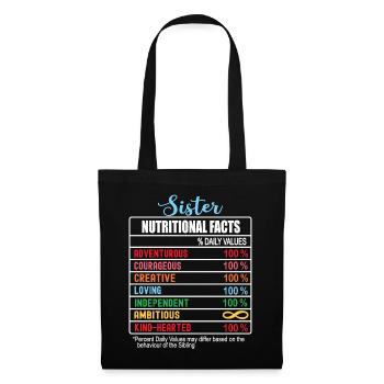 Sister Nutritional Facts National Sister's Day - Tote Bag - black - Front