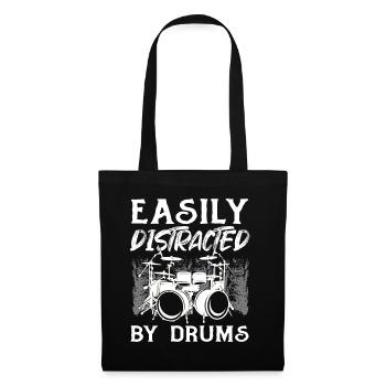 Drummer Musician Drums - Facilement distrait par Drum - Sac en tissu - noir - Devant