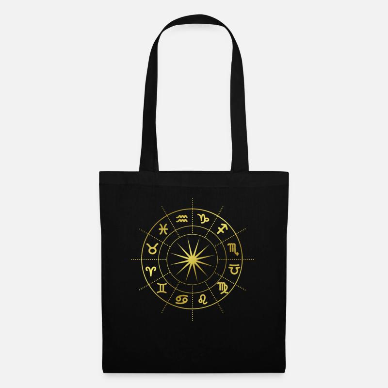Stern - Sternzeichen - Horoskop - Astrologie - Stoffbeutel - Schwarz