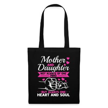 great Mother's Day saying - one heart and one soul. - Tote Bag - black - Front