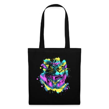 Tigre à dents de sabre - Sac en tissu - noir - Devant