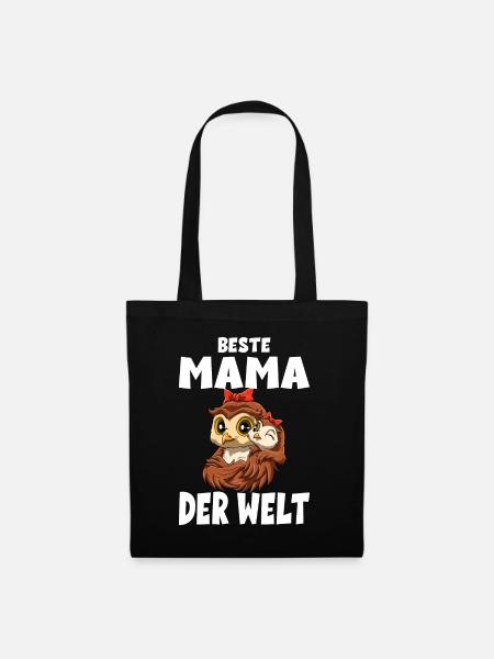 Beste Mama der Welt Muttertag Mutter Eule für - Stoffbeutel - Schwarz