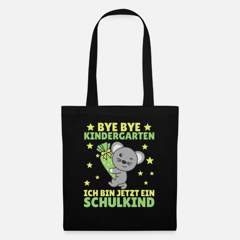 bye bye Kindergarten ich bin jetzt ein Schulkind - Stoffbeutel - Schwarz