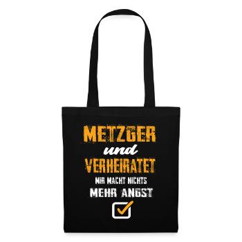 Metzger und Verheiratet - Stoffbeutel - Schwarz - Vorne