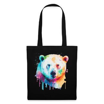 Watercolor Polar Bear Colorful Cute Bear Lover - Stoffbeutel - Schwarz - Vorne