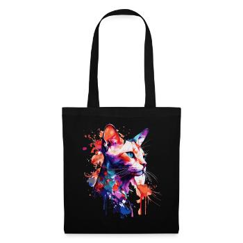 Watercolor Siamese Cat Colorful Siam Cats Lover - Stoffbeutel - Schwarz - Vorne