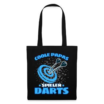 COOLE PAPAS SPIELEN DARTS! Dart Dartspieler Papa - Stoffbeutel - Schwarz - Vorne