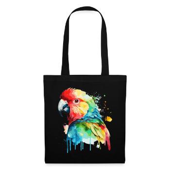 Watercolor Red Macaw Parrot Colorful Bird Lovers - Stoffbeutel - Schwarz - Vorne