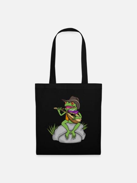 Country Musik Frosch Bluegrass Musik Mandolin - Stoffbeutel - Schwarz