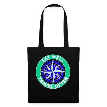 Bien manger Voyager souvent voyageurs - Sac en tissu - noir - Devant