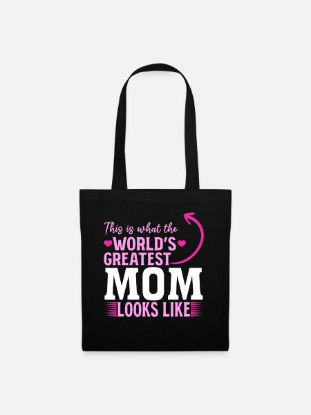 So sieht die beste Mama der Welt aus - Muttertag - Stoffbeutel - Schwarz