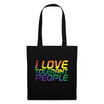 J’aime les gens tolérants - Sac en tissu - noir - Devant