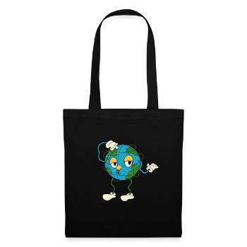 Cartoon Globe Funny Geography Teacher Geography - Tote Bag - black - Front