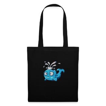 Baleine mignonne drôle de créatures marines sous l’eau - Sac en tissu - noir - Devant