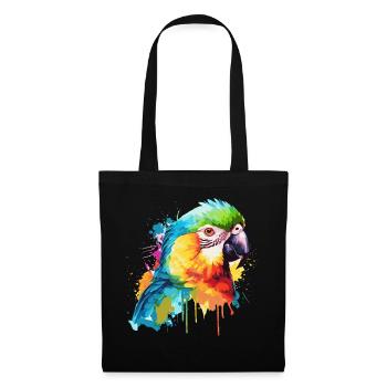 Watercolor Red Macaw Parrot Colorful Bird Lovers - Stoffbeutel - Schwarz - Vorne