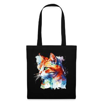 Watercolor European Shorthair Cat Colorful Cat Lov - Tote Bag - black - Front