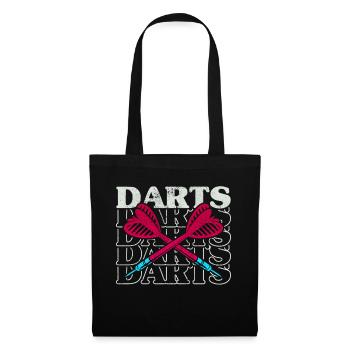 Darts Sport Verein, Dartscheibe, Pfeil Sport Dart - Stoffbeutel - Schwarz - Vorne