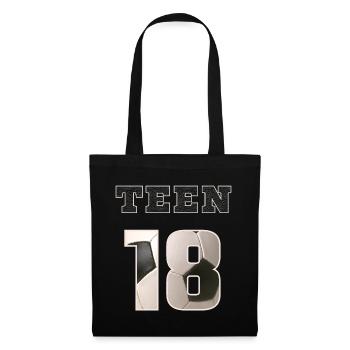 Fussball TEEN 18 Soccer - Stoffbeutel - Schwarz - Vorne