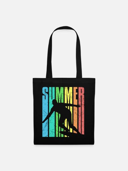 Summer surfin vintage look - Tote Bag - black