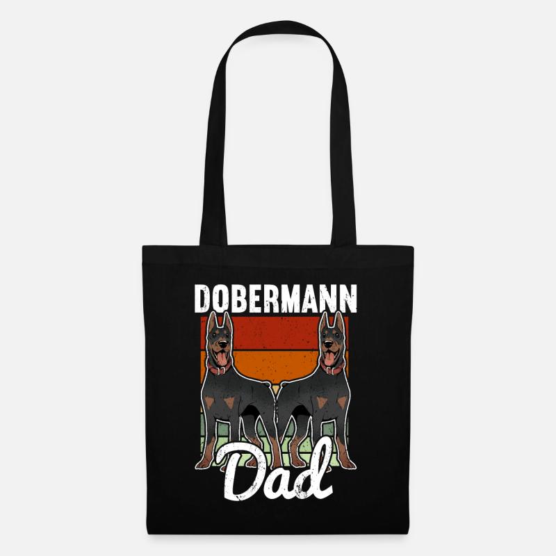 Dobermann Hund - Stoffbeutel - Schwarz