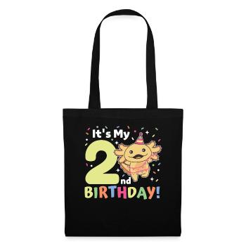 Axolotl pour les enfants de 2ème anniversaire deux ans - Sac en tissu - noir - Devant