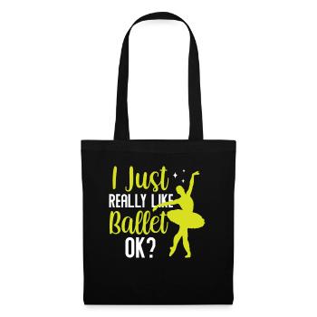 J’aime beaucoup le ballet danseuse ballerine - Sac en tissu - noir - Devant