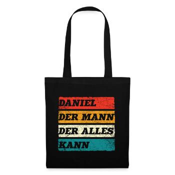 Daniel Der Mann Der Alles Kann Vorname Daniel - Stoffbeutel - Schwarz - Vorne