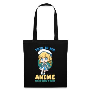 This Is My Anime Watching Shirt I Kawaii Girl - Stoffbeutel - Schwarz - Vorne